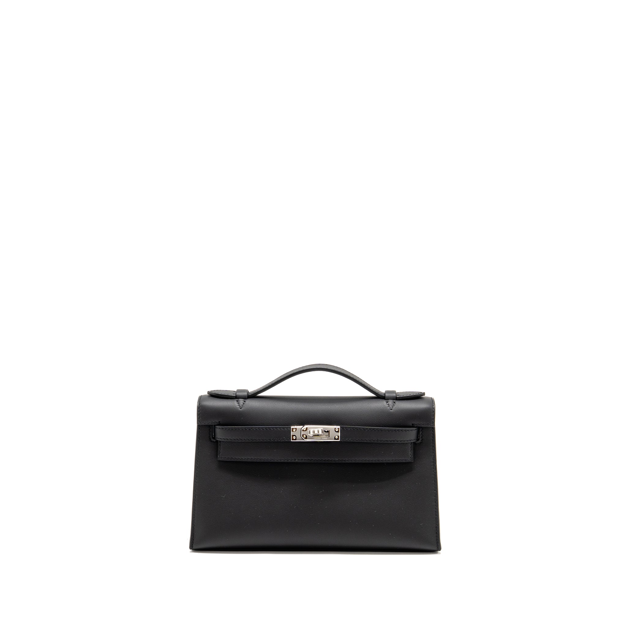 HERMES KELLY POCHETTE SWIFT BLACK SHW