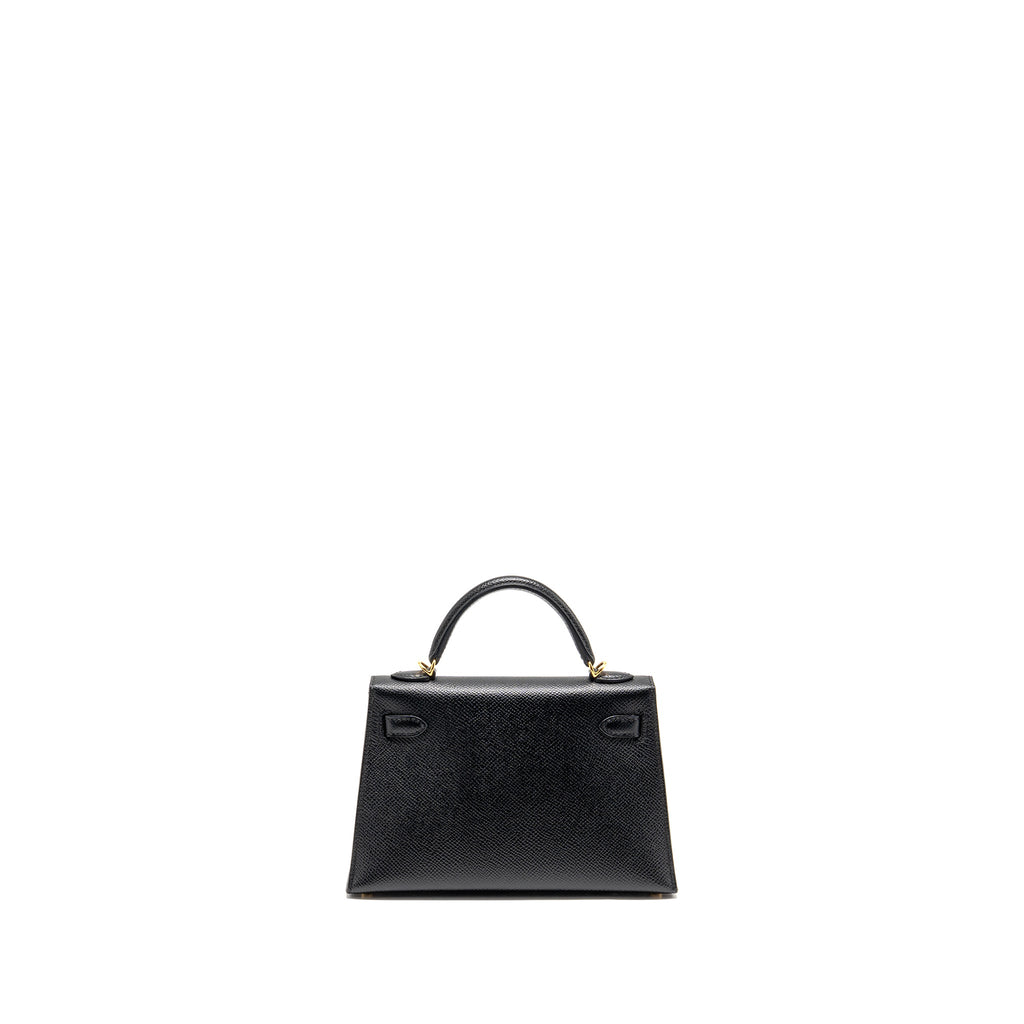 HERMES MINI KELLY II EPSOM BLACK GHW