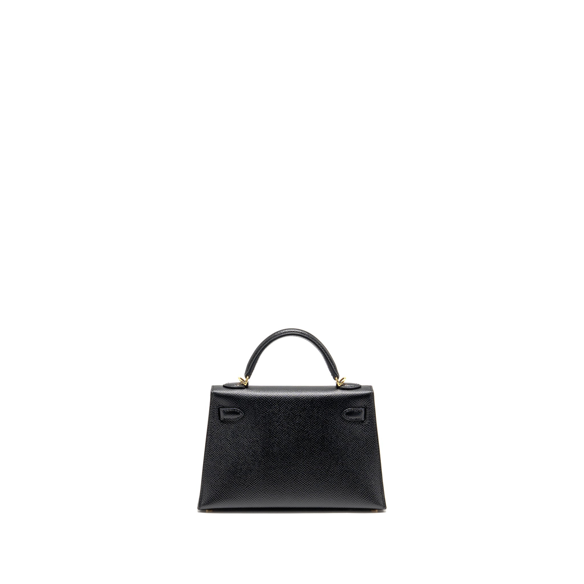 HERMES MINI KELLY II EPSOM BLACK GHW