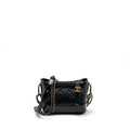 CHANEL SMALL GABRIELLE HOBO BAG AGED CALFSKIN BLACK MULTICOLOUR HARDWARE