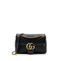 GUCCI MEDIUM GG MARMONT BAG CALFSKIN BLACK GHW