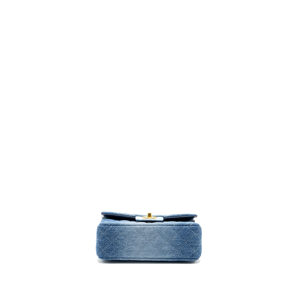 CHANEL 24S MINI RECTANGULAR FLAP BAG DENIM BLUE GHW (MICROCHIP)