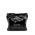 CHANEL MEDIUM 22 BAG SHINY CALFSKIN BLACK SHW (MICROCHIP)