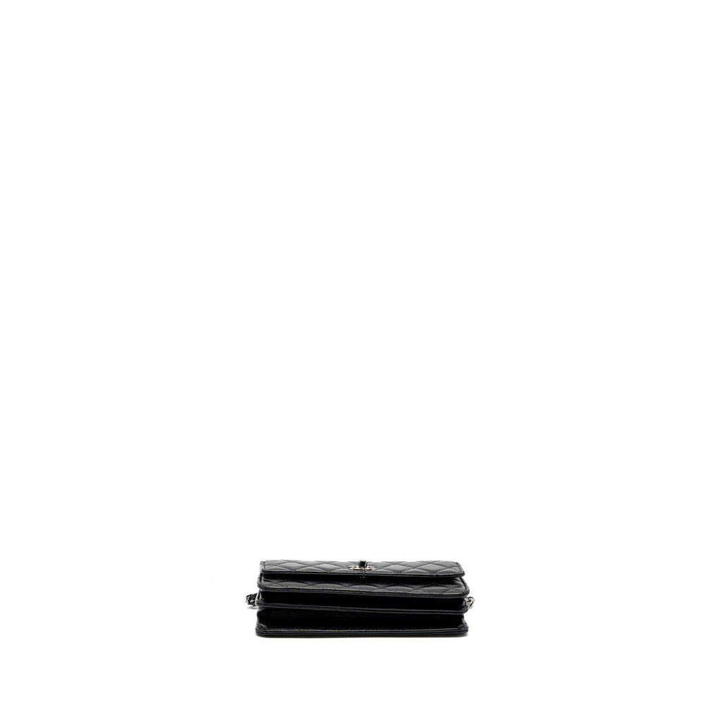 CHANEL CRYSTAL TOP HANDLE MINI FLAP BAG CALFSKIN BLACK WITH BLACK HARDWARE (MICROCHIP)