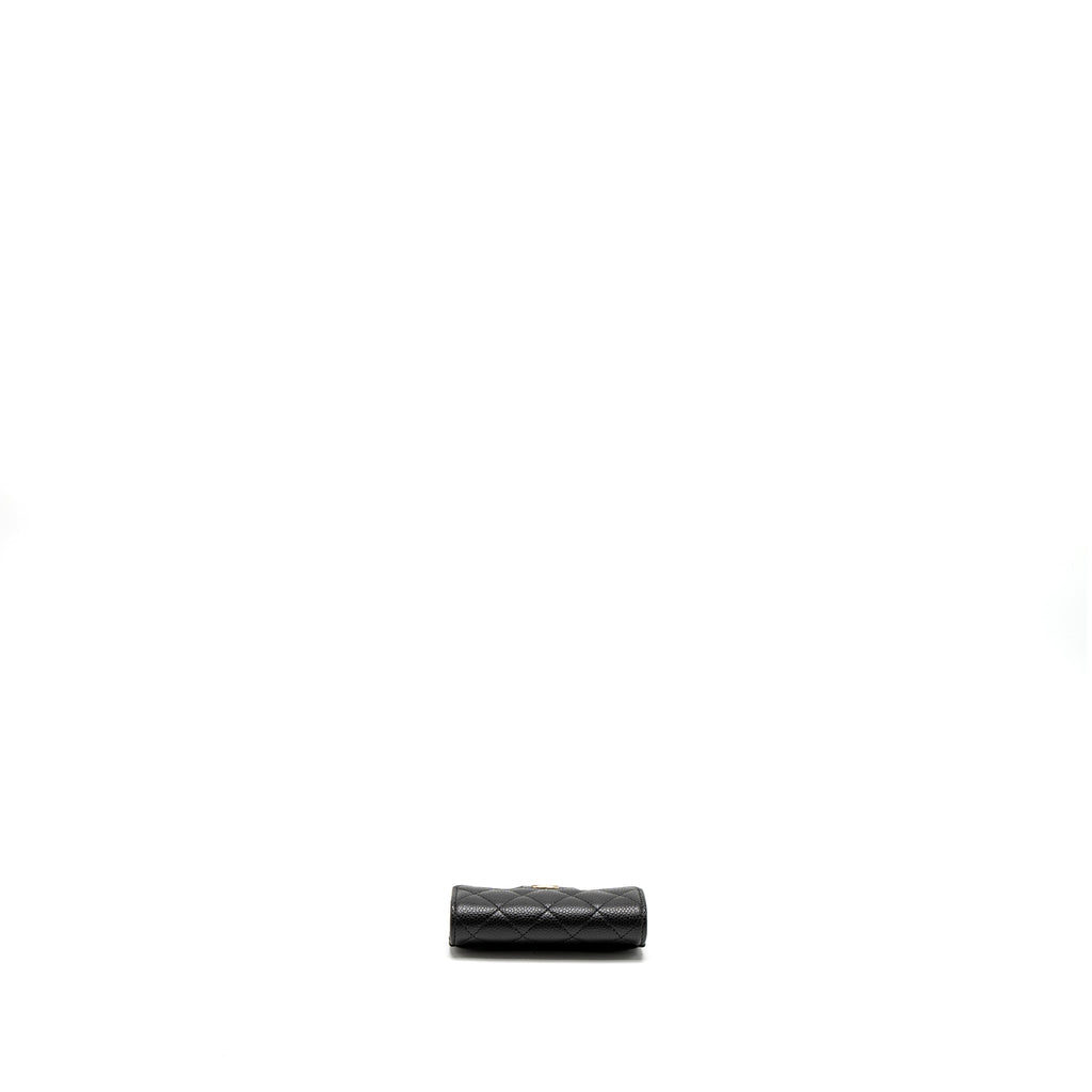 CHANEL CLASSIC FLAP CARD HOLDER CAVIAR BLACK GHW (MICROCHIP)