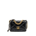 CHANEL SMALL 19 BAG GOATSKIN BLACK MULTICOLOUR HARDWARE
