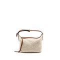 LOEWE SMALL CUBI BAG ANAGRAM JACQUARD CALFSKIN BEIGE/BROWN GHW