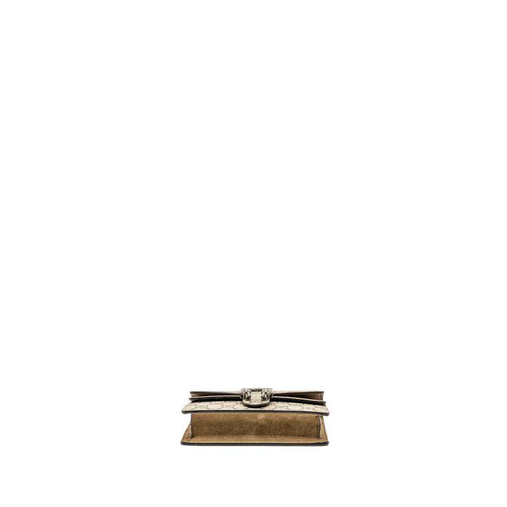 GUCCI SUPER MINI DIONYSUS BAG GG SUPREME BEIGE SHW