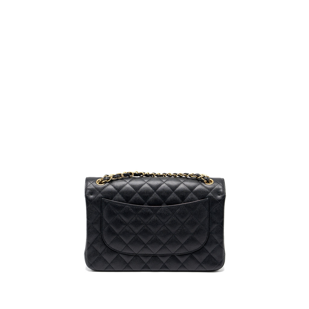CHANEL JUMBO CLASSIC DOUBLE FLAP BAG CAVIAR BLACK GHW