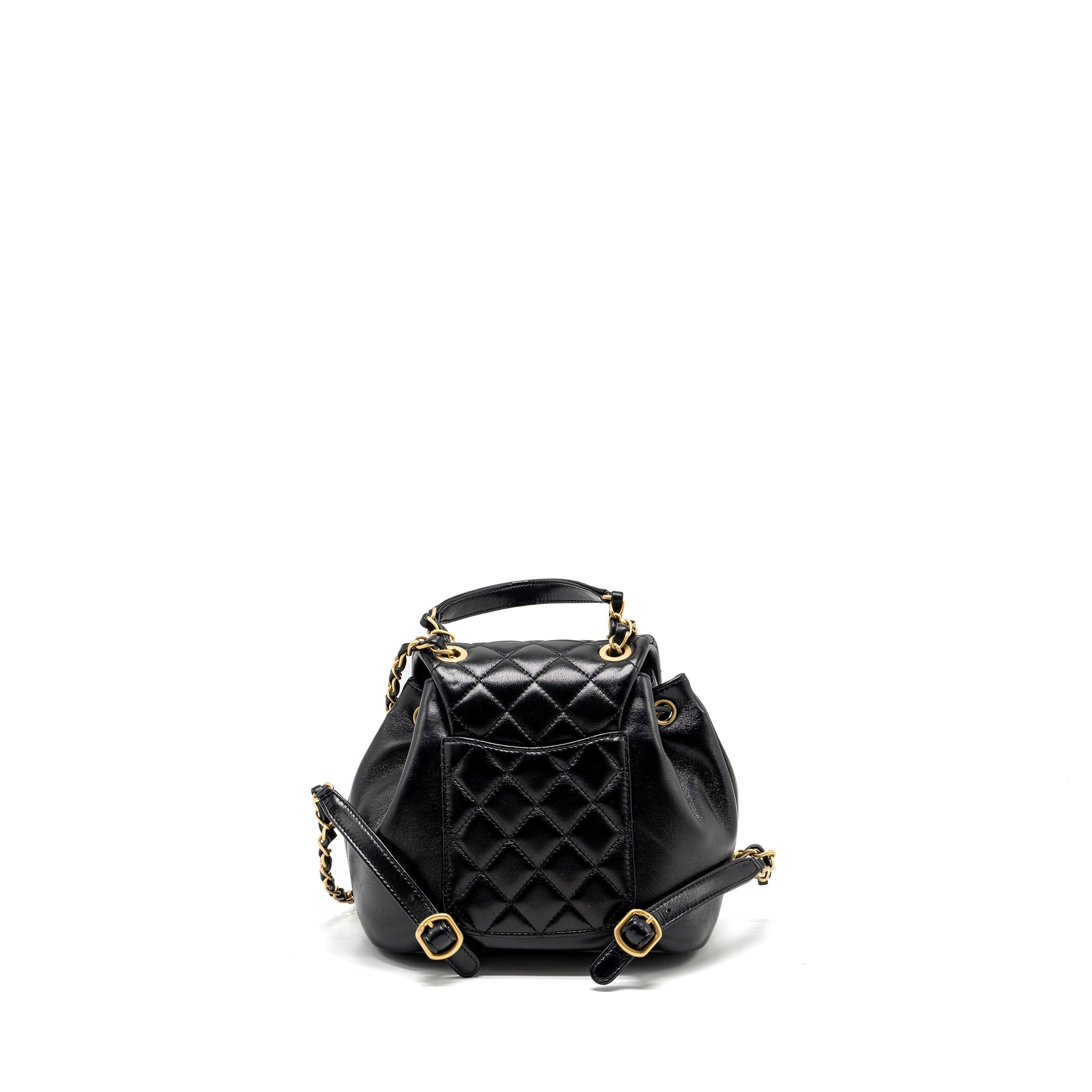 CHANEL 23K MINI BACKPACK LAMBSKIN BLACK GHW (MICROCHIP)
