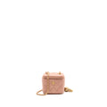CHANEL PEARL CRUSH MINI VANITY WITH CHAIN LAMBSKIN PINK GHW