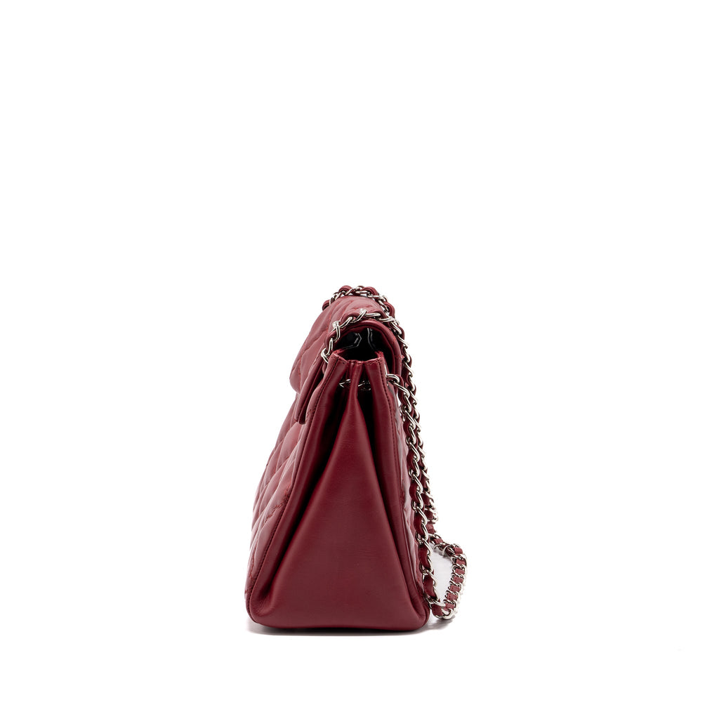 CHANEL HAMPTON TOTE BAG CALFSKIN RED SHW