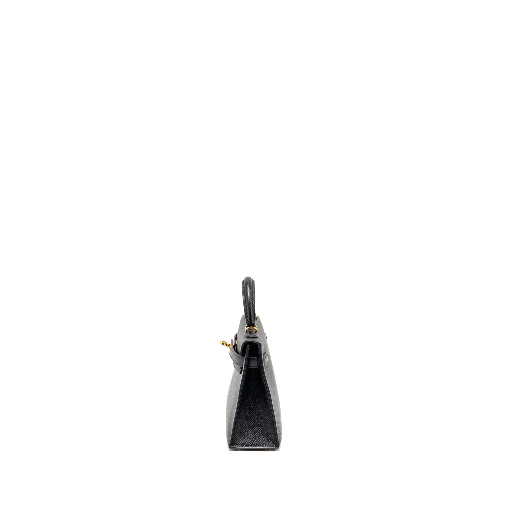 HERMES MINI KELLY II EPSOM BLACK GHW