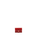 CHANEL FLAP CARD HOLDER LAMBSKIN RED SHW