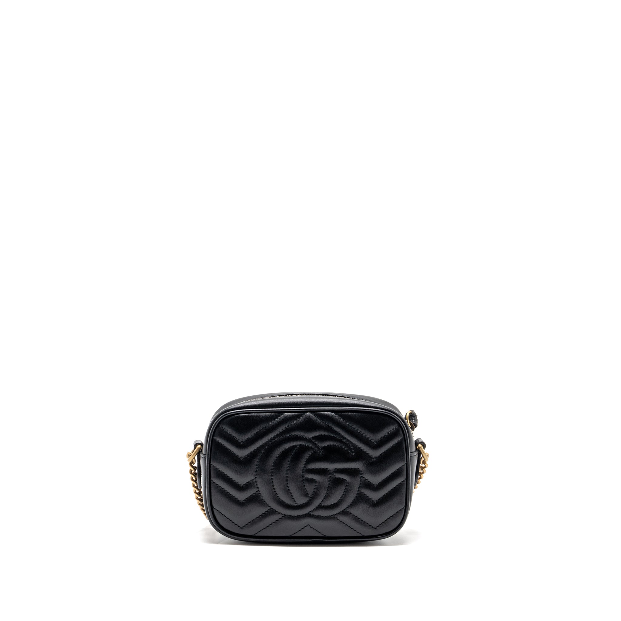 GUCCI GG MARMONT MATELASSE MINI BAG CALFSKIN BLACK GHW