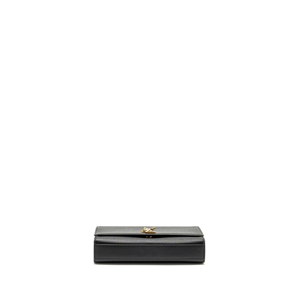 SAINT LAURENT/YSL MEDIUM KATE BAG GRAINED CALFSKIN BLACK GHW
