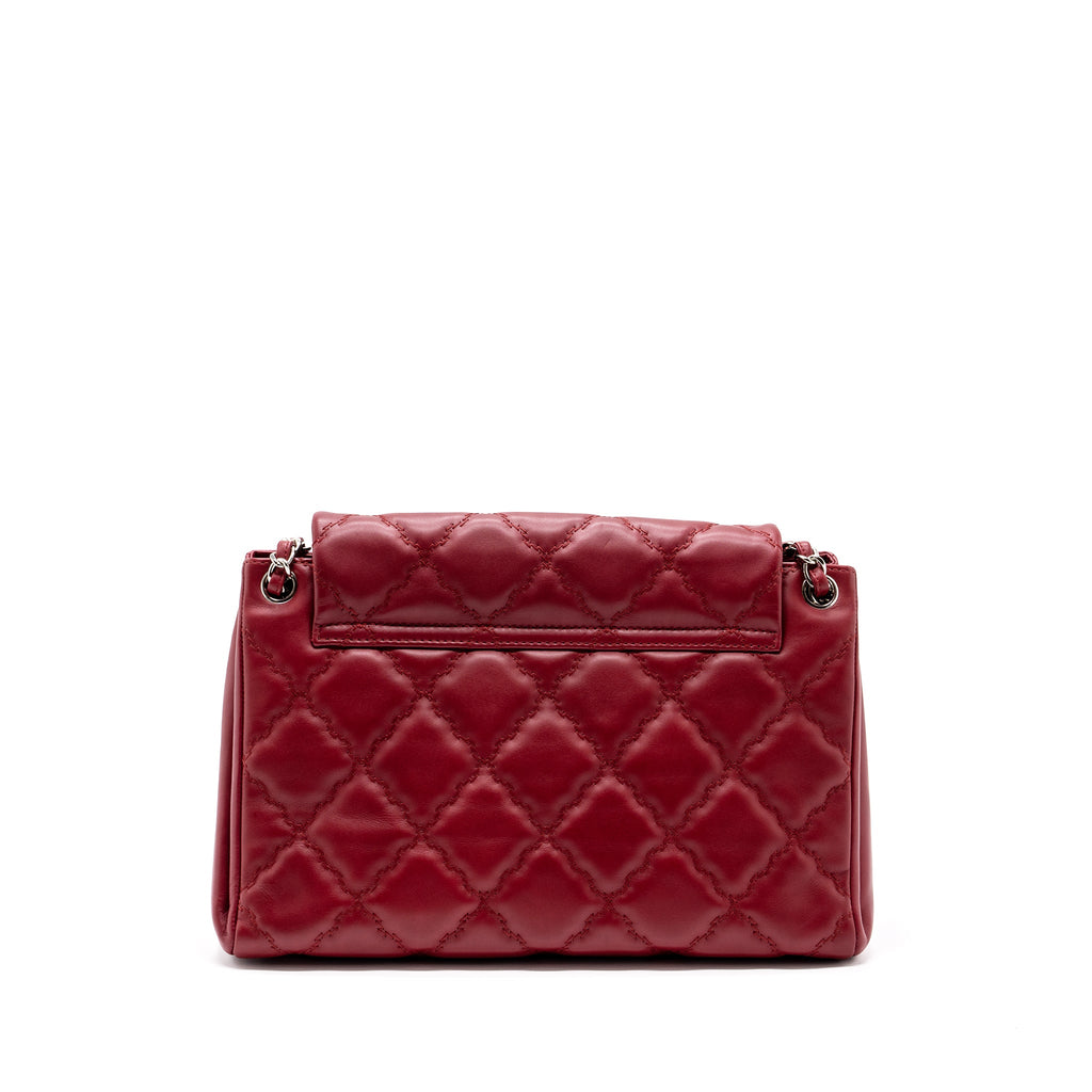 CHANEL HAMPTON TOTE BAG CALFSKIN RED SHW