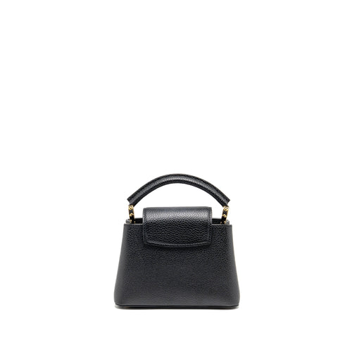 LOUIS VUITTON CAPUCINES MINI TAURILLON BLACK GHW