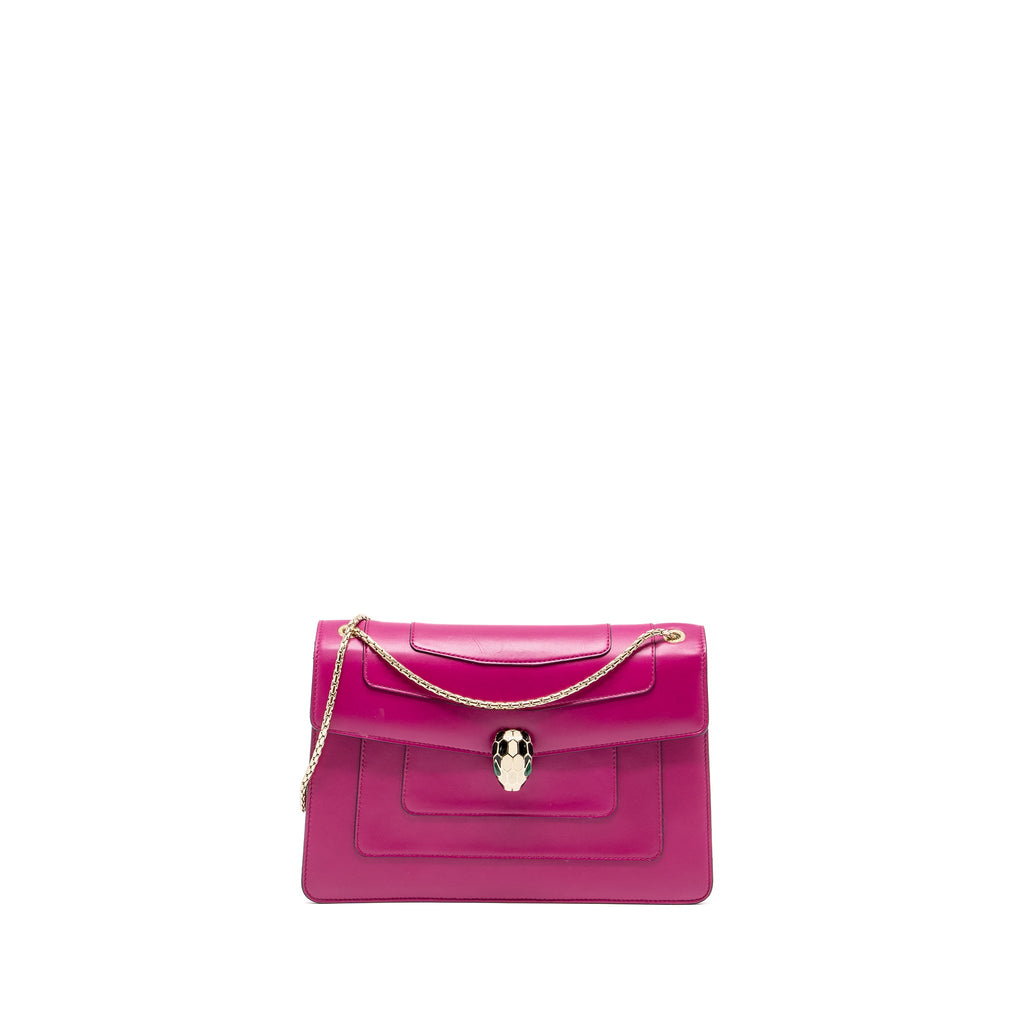 BVLGARI SERPENTI FOREVER FLAP BAG CALFSKIN DARK PINK GHW