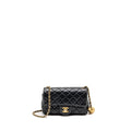 CHANEL PEARL CRUSH MINI RECTANGULAR FLAP BAG LAMBSKIN BLACK GHW