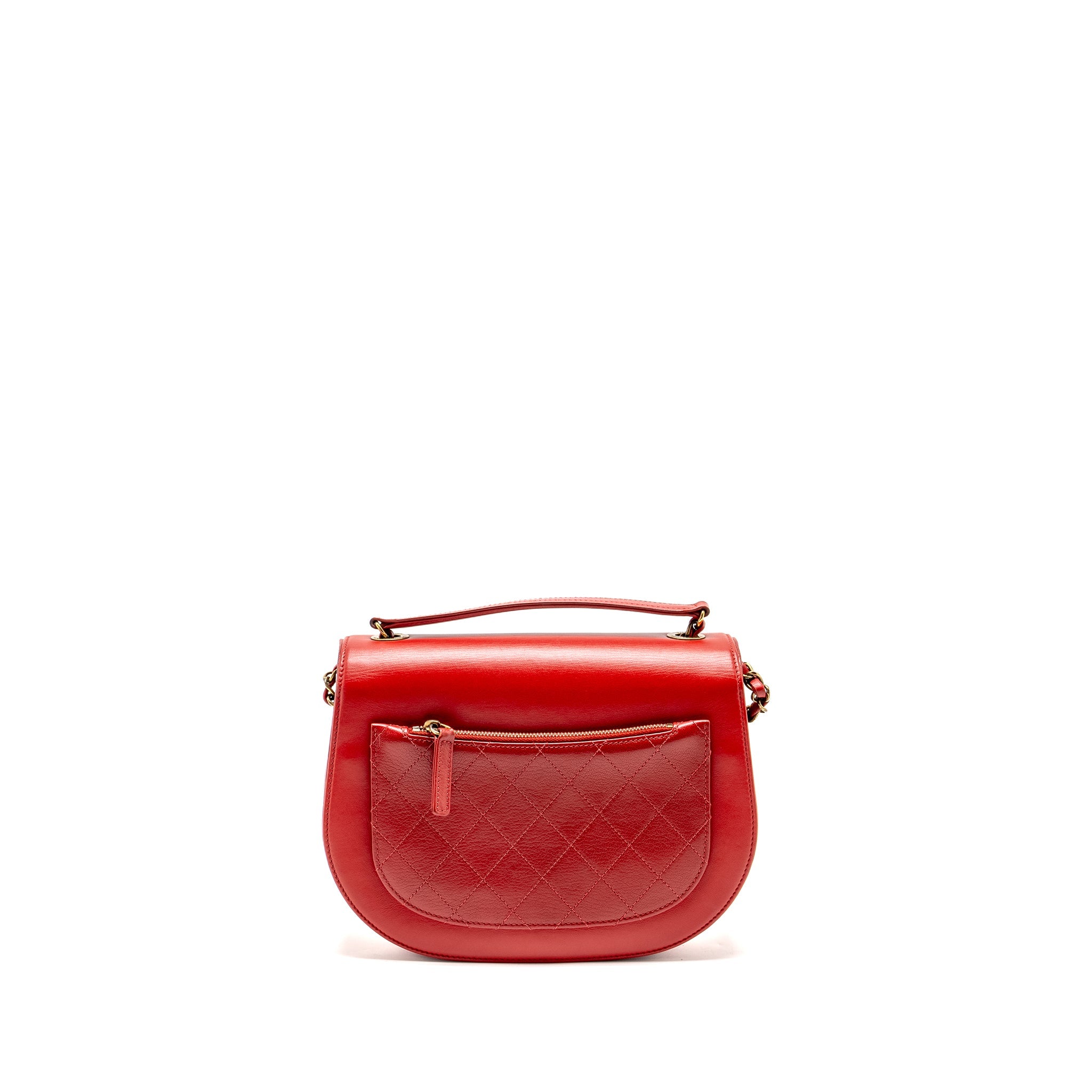 CHANEL MEDIUM COCO CURVE FLAP BAG CALFSKIN RED GHW