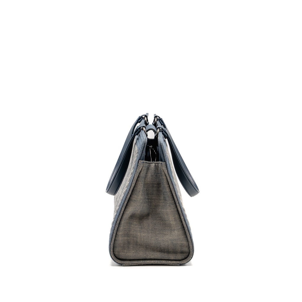 CHANEL 15P BOY CHEVRON SHOPPING TOTE BAG DENIM/ LAMBSKIN BLUE RUTHENIUM HARDWARE