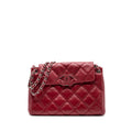 CHANEL HAMPTON TOTE BAG CALFSKIN RED SHW