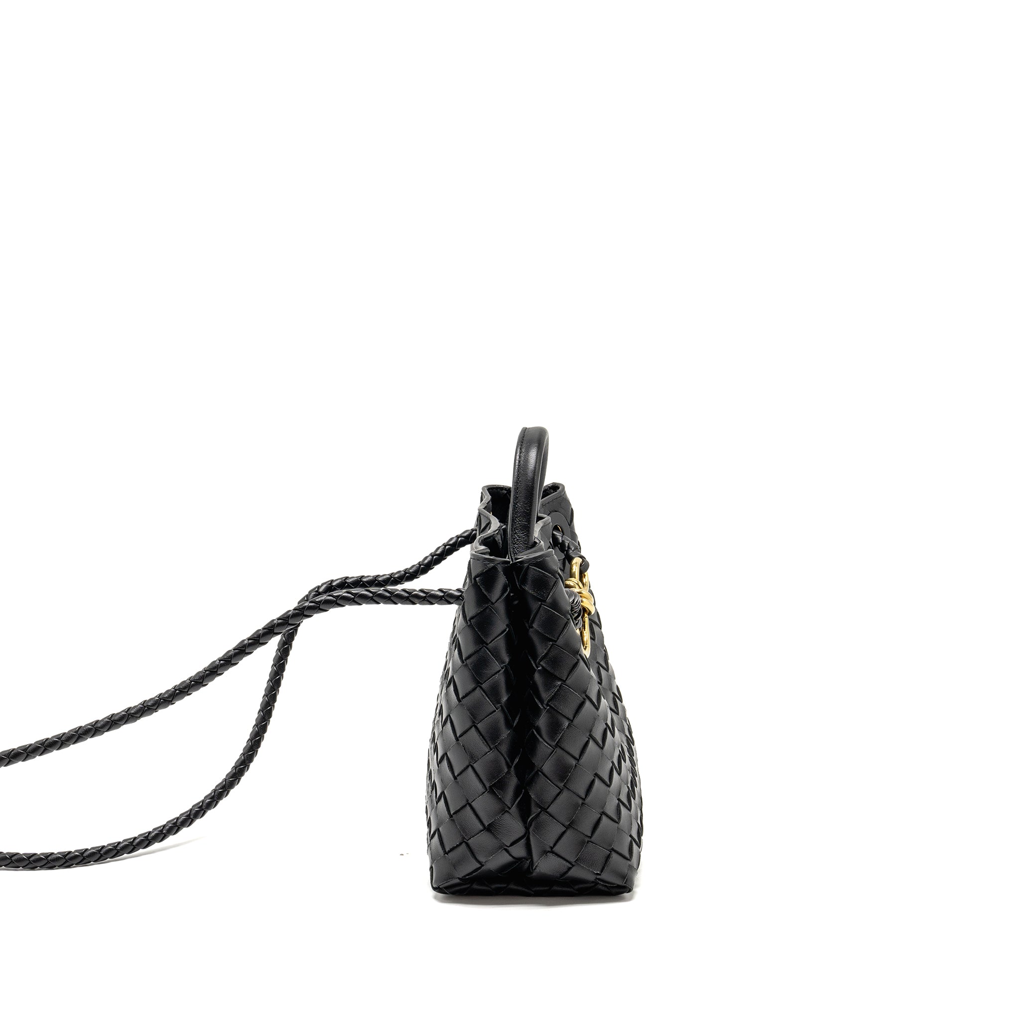 BOTTEGA VENETA SMALL ANDIAMO BAG LAMBSKIN BLACK GHW