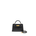 HERMES MINI KELLY II EPSOM BLACK GHW