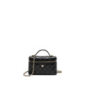 CHANEL 25P CC TOP HANDLE VANITY WITH CHAIN CAVIAR BLACK LGHW (MICROCHIP)