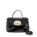 MIU MIU TURNLOCK TOTE BAG PATENT BLACK SHW