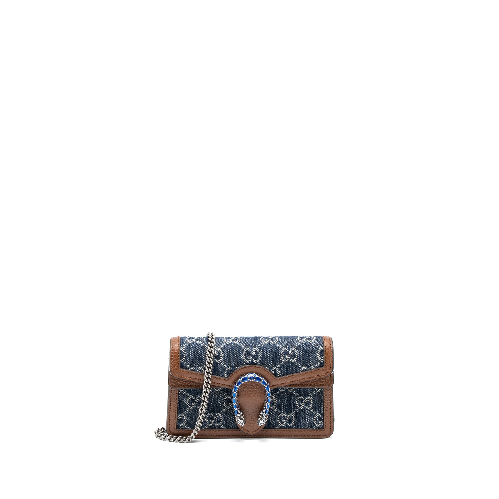 GUCCI SUPER MINI DIONYSUS GG SUPREME DENIM/CALFSKIN SHW