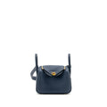 HERMES MINI LINDY CLEMENCE BLEU DE PRUSSE GHW
