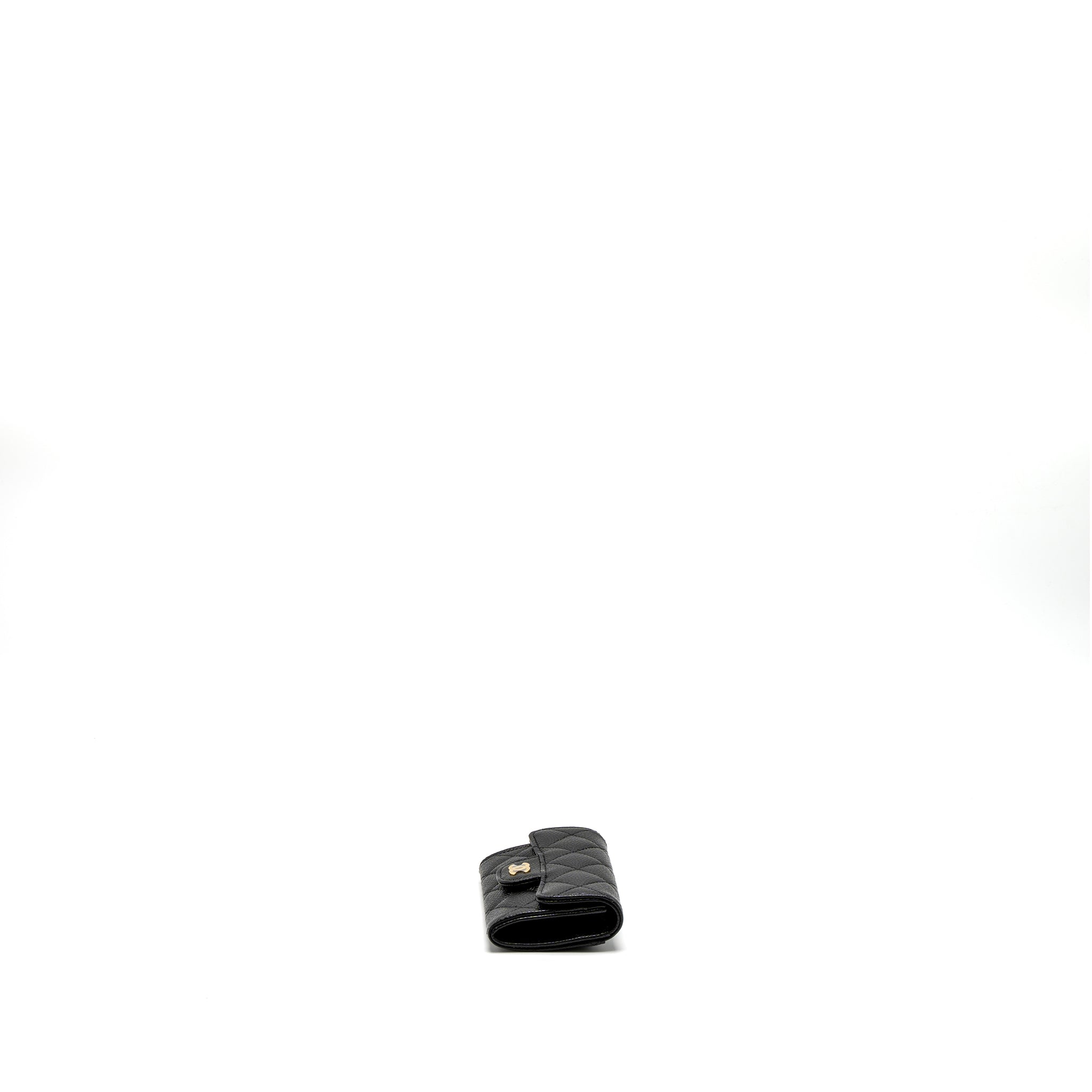 CHANEL CLASSIC FLAP CARD HOLDER CAVIAR BLACK GHW (MICROCHIP)