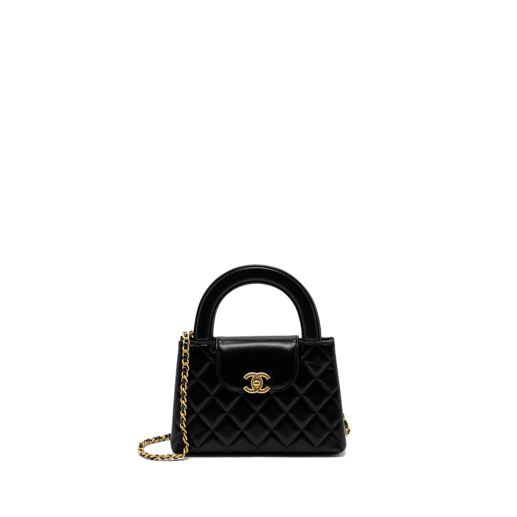 CHANEL 23K KELLY BAG CALFSKIN BLACK GHW (MICROCHIP)