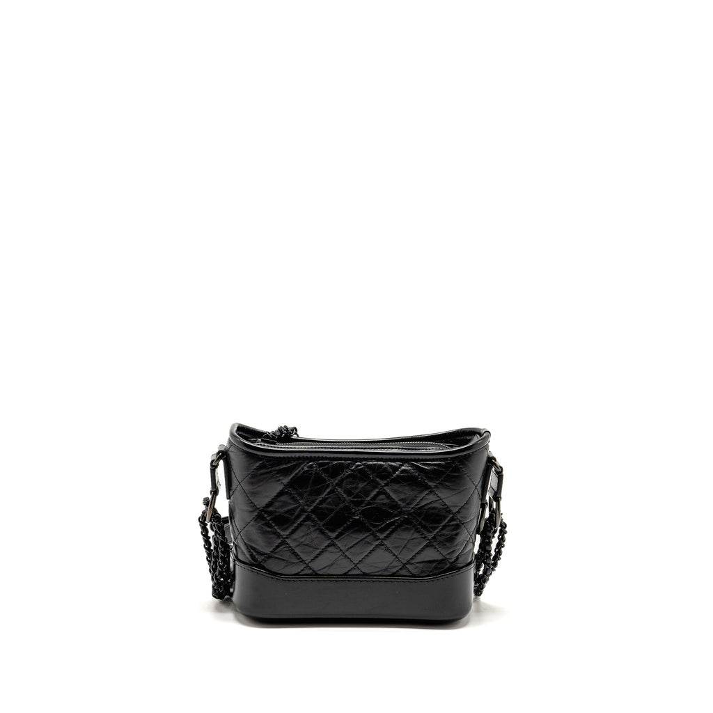 CHANEL SMALL GABRIELLE HOBO BAG AGED CALFSKIN SO BLACK