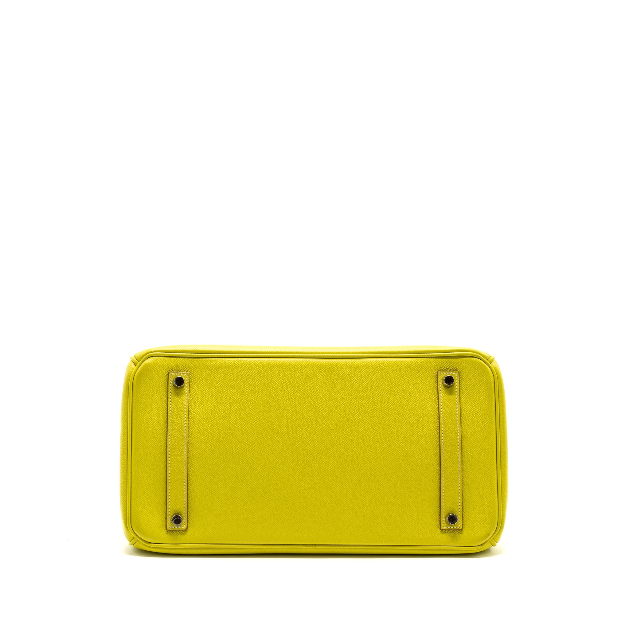 HERMES BIRKIN 35 EPSOM LIME / GRIS PERLE SHW