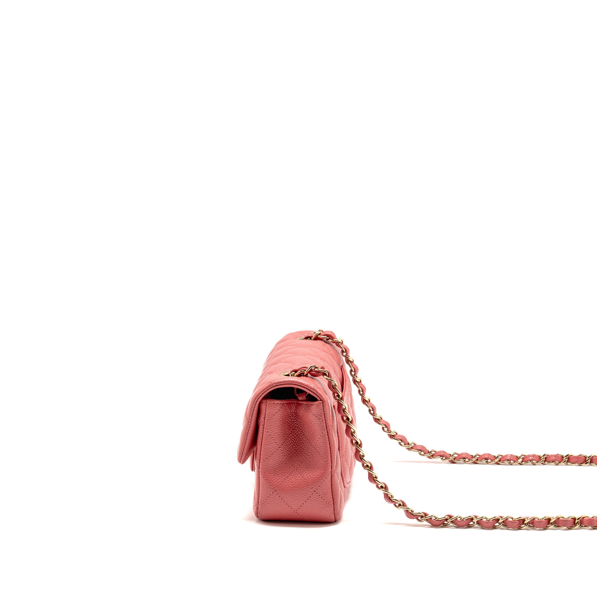 CHANEL MINI RECTANGULAR FLAP BAG CAVIAR PINK GHW