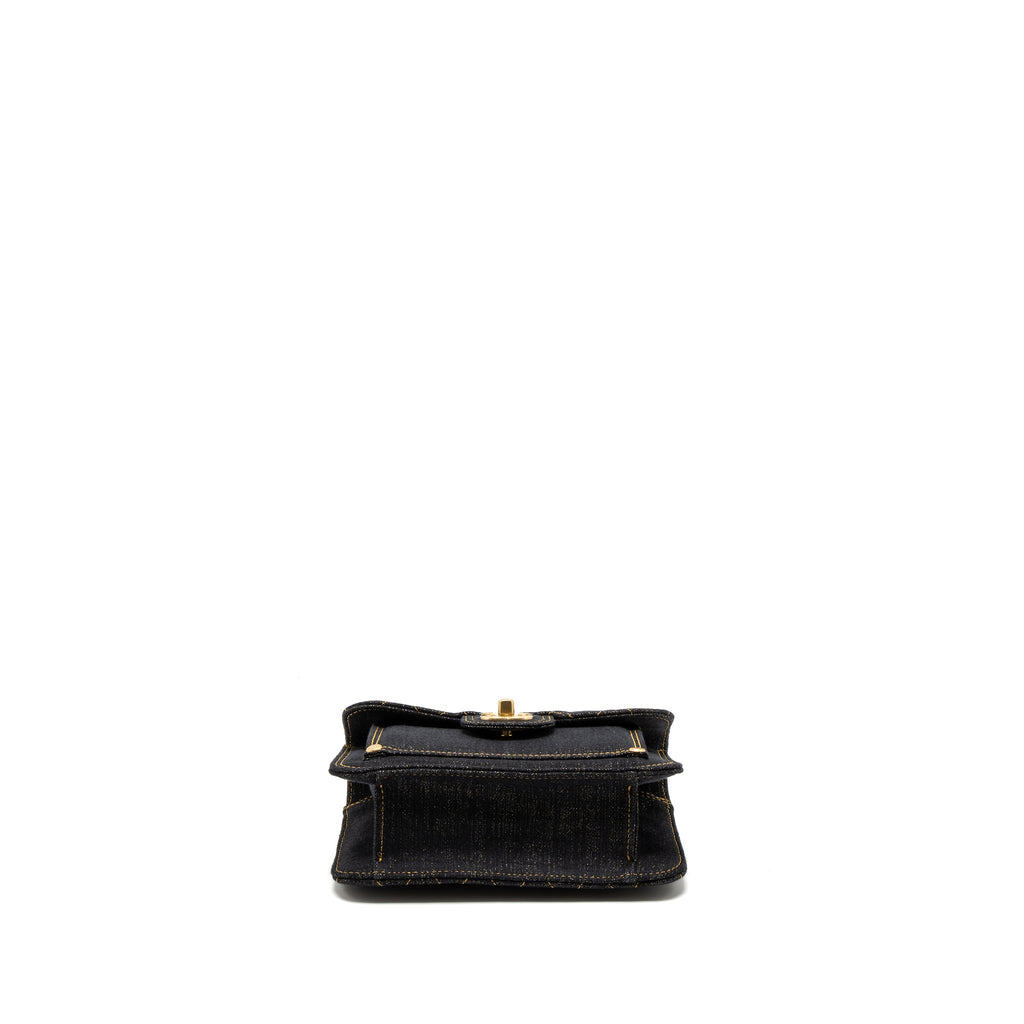 CHANEL 23S FLAP BAG DENIM DARK BLUE BRUSHED GHW (MICROCHIP)