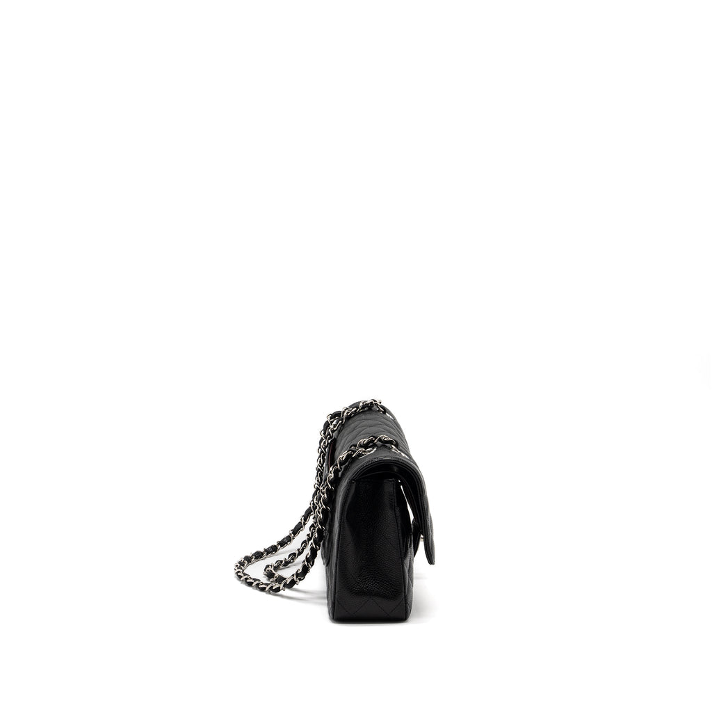 CHANEL MEDIUM CLASSIC DOUBLE FLAP BAG CAVIAR BLACK SHW