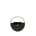 CHANEL 23K HOOP BAG PATENT LEATHER BLACK GHW (MICROCHIP)