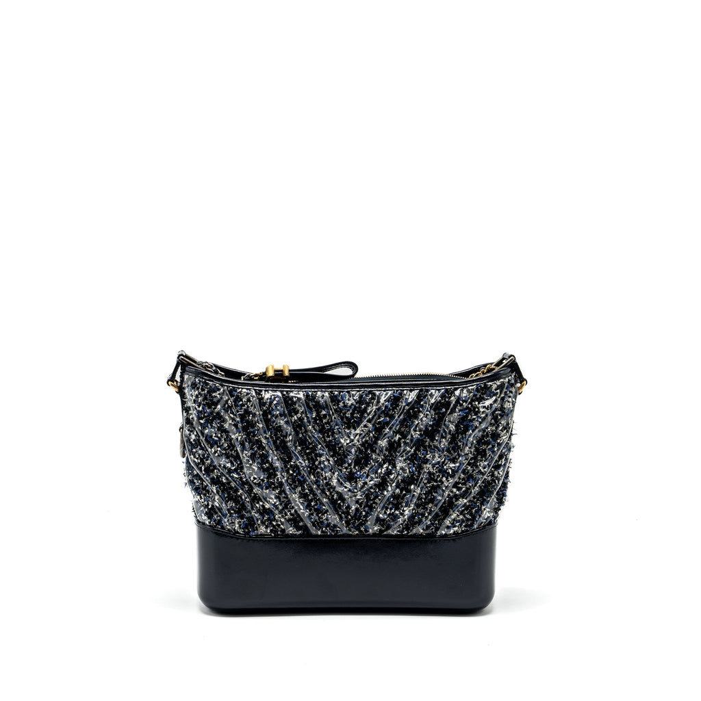 CHANEL GABRIELLE HOBO BAG CHEVRON PVC/TWEED MULTICOLOUR WITH MULTICOLOUR HARDWARE