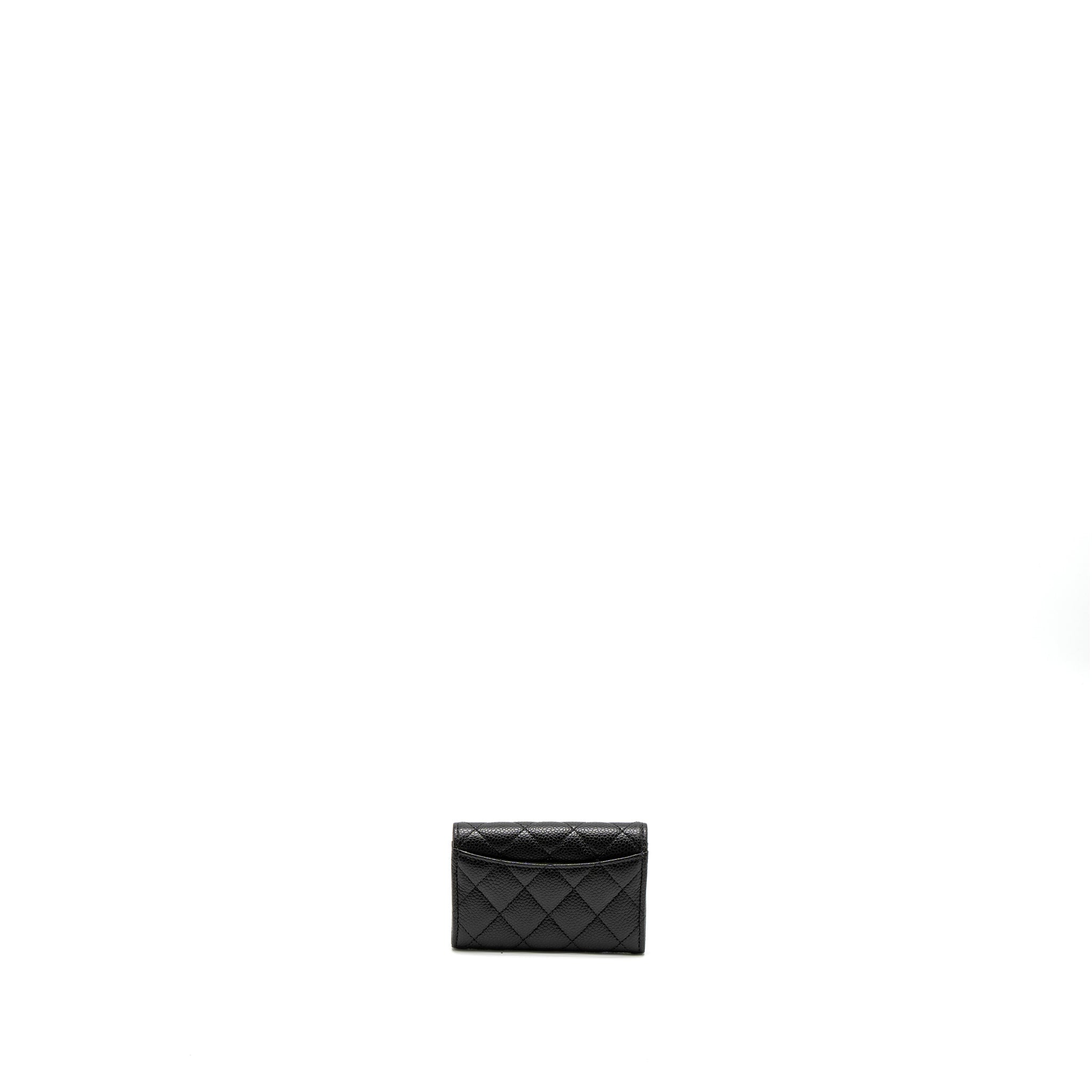 CHANEL CLASSIC FLAP CARD HOLDER CAVIAR BLACK GHW (MICROCHIP)