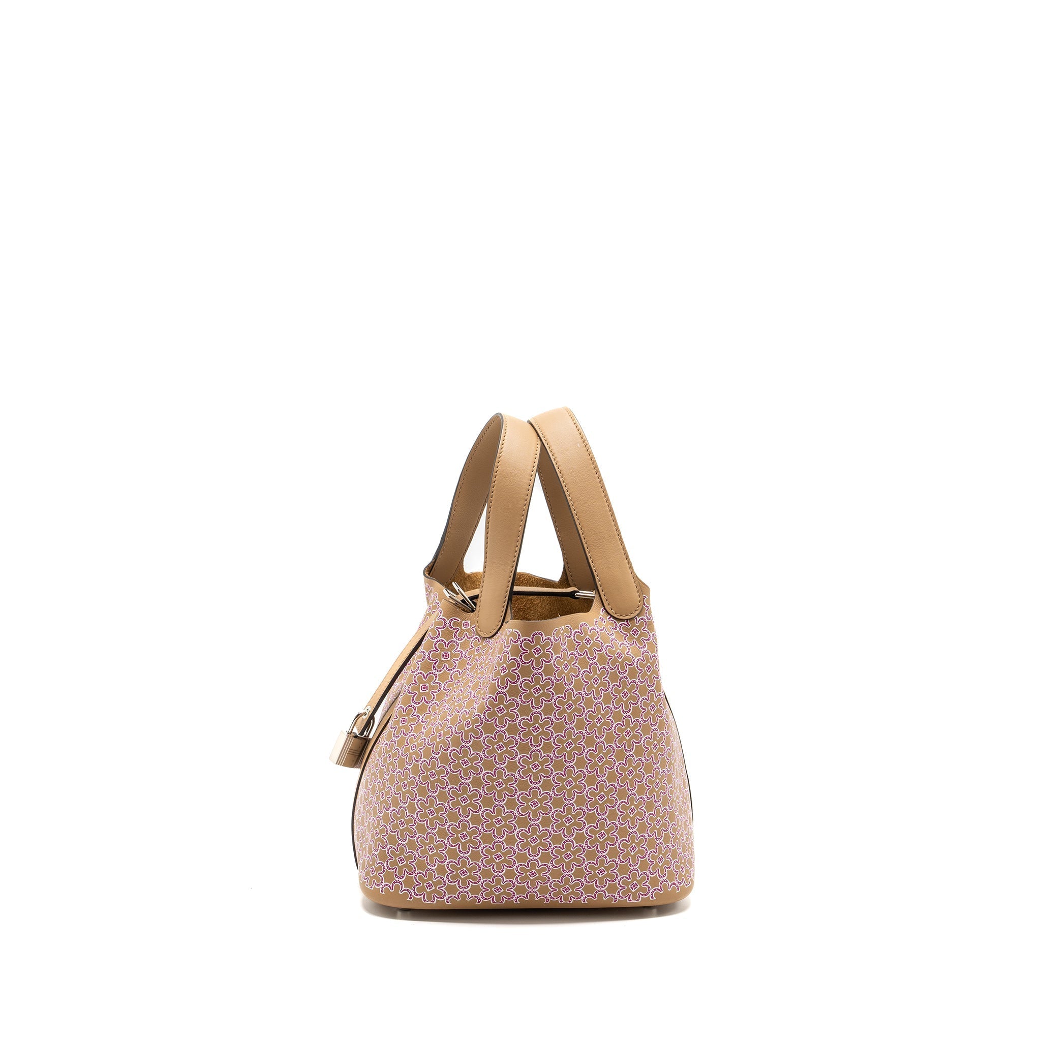HERMES PICOTIN 18 LUCKY DAISY LOCK BAG SWIFT CHAI-ROSE-BLANC / ROSE SHW