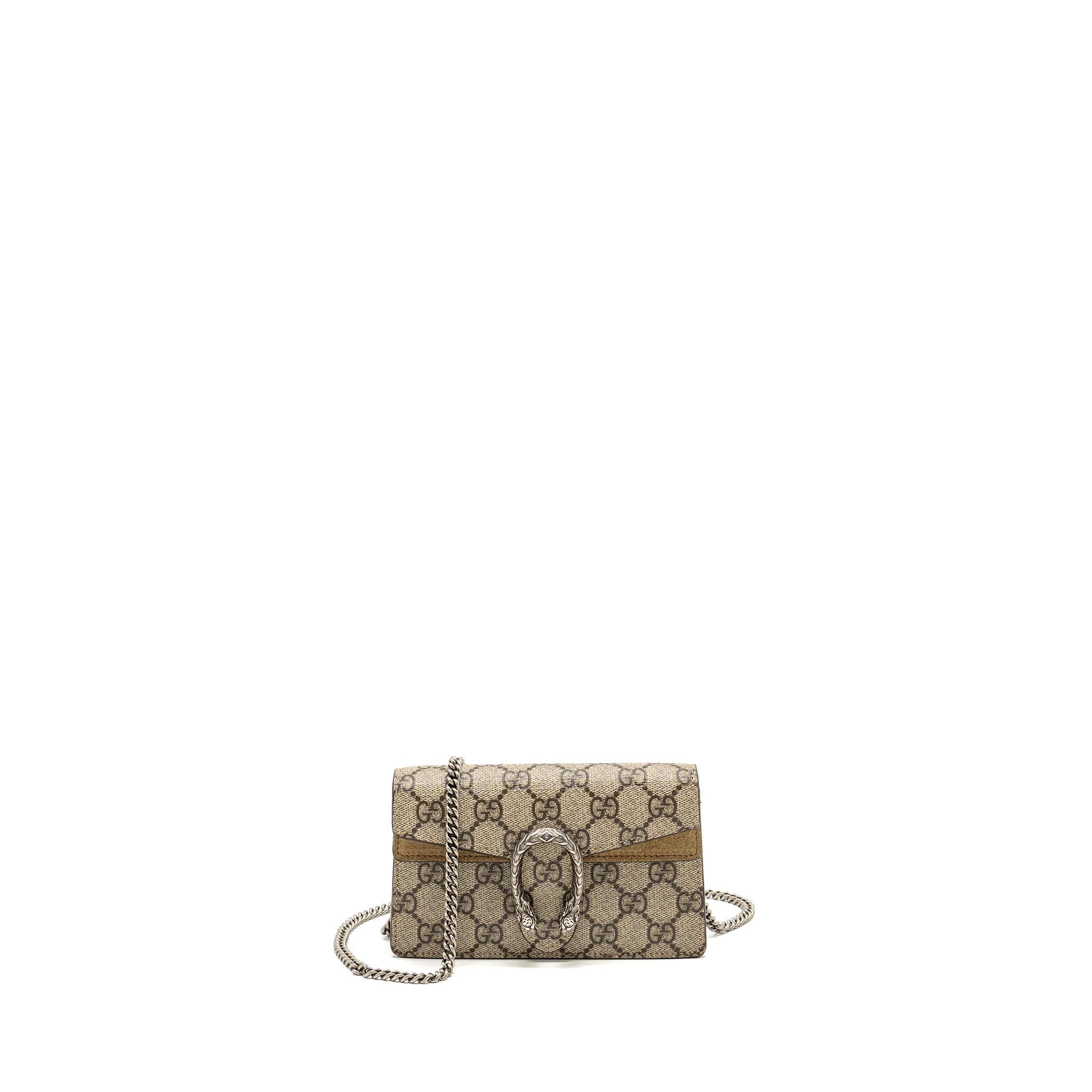 GUCCI SUPER MINI DIONYSUS BAG GG SUPREME BEIGE SHW