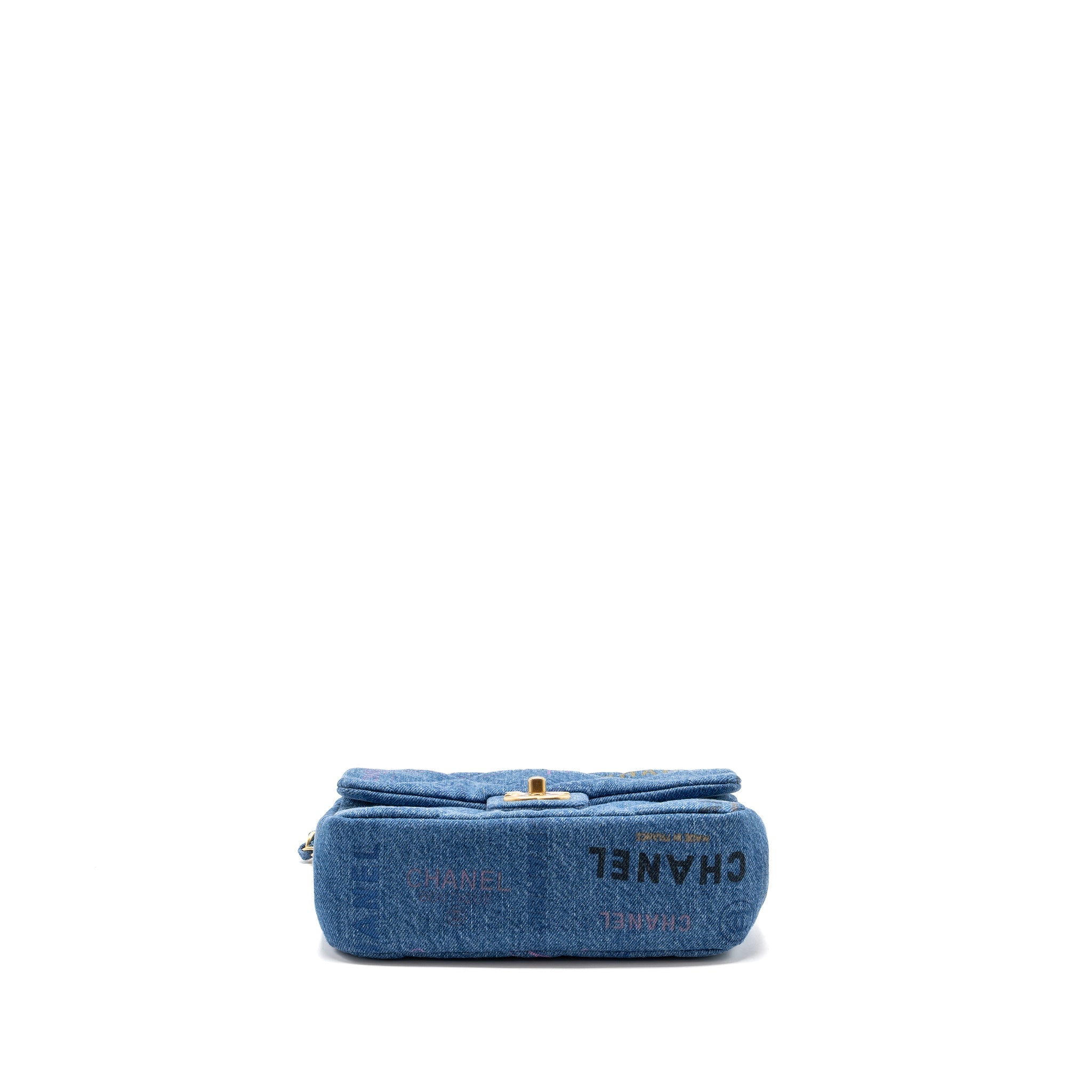 CHANEL 22P SMALL FLAP BAG DENIM BLUE GHW (MICROCHIP)