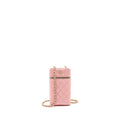 CHANEL VANITY PHONE HOLDER WITH CHAIN CAVIAR PINK LGHW