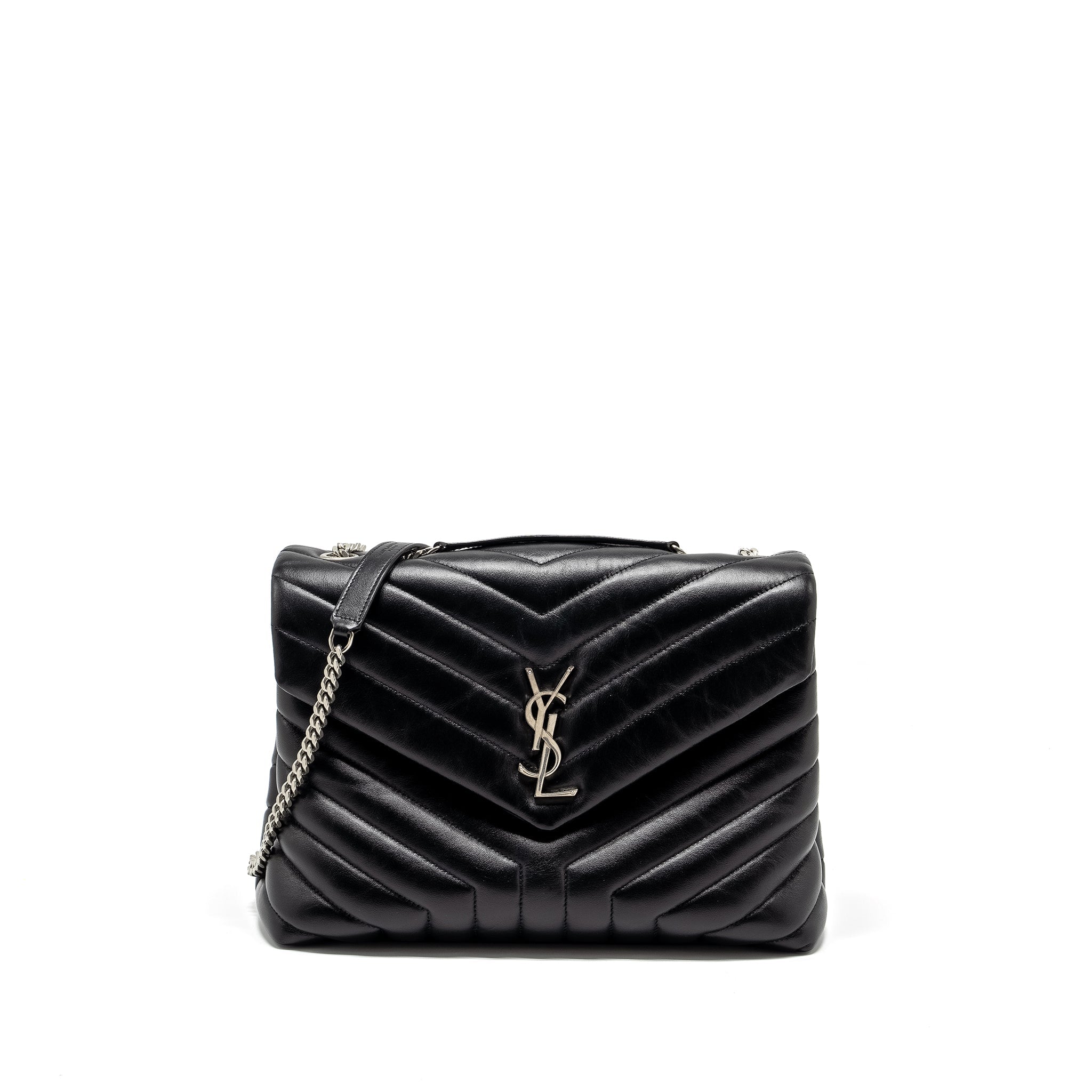 SAINT LAURENT /YSL MEDIUM LOU LOU BAG CALFSKIN BLACK RUTHENIUM HARDWARE