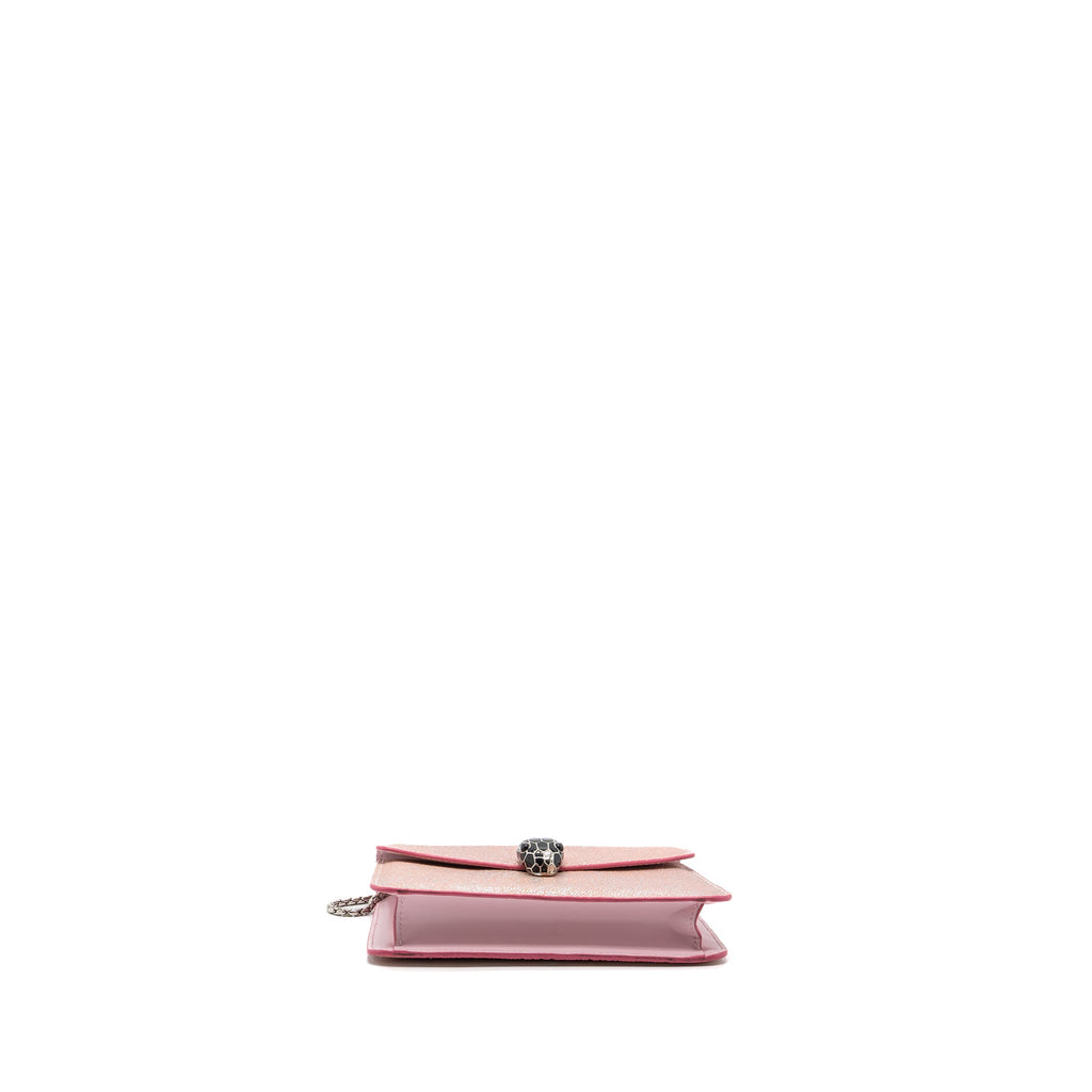 BVLGARI SERPENTI FOREVER BAG ROSA DI FRANCIA CRYSTAL GALUCHAT SHW