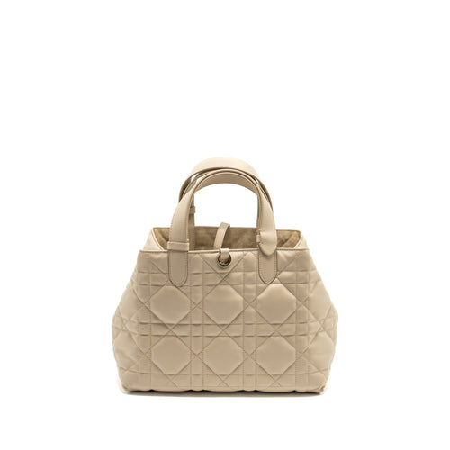 DIOR MEDIUM DIOR TOUJOURS TOTE BAG CALFSKIN POWDER BEIGE LGHW